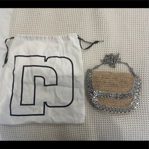 Paco Rabanne messenger raffia bag
